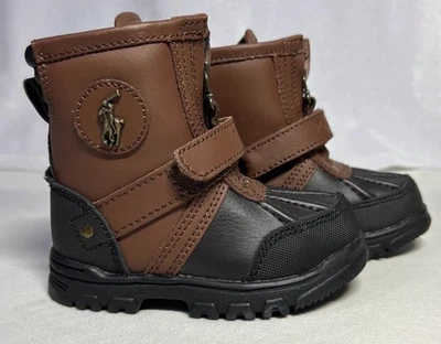 Botas altas Polo Ralph Lauren Conquered niños pequeños 6 cremalleras correa de cuero invierno Foto 1 de 4