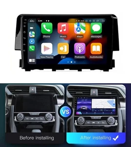 Car Radio stereo Navigation Headunit For Honda Civic 2015-2020 Carplay Camera - Picture 1 of 14