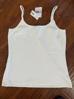 Camiseta sin mangas George para mujer blanca tejida talla mediana nueva con etiquetas escote bonito detalle Foto 1 de 4