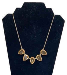 J CREW - Signierte 5 Punkt Topas Kostüm Statement Halskette, Tropfen Stein, EUC - Bild 1 von 6