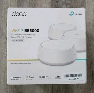 TP-Link Deco BE25 BE5000 Dual Band WiFi 7 Mesh Routers MLO 2.5Gbps 3 Pack TESTED - Picture 1 of 4