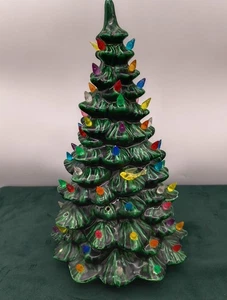 Vintage 1970s CERAMIC CHRISTMAS TREE 12.5" Atlantic Mold Co No Base - Picture 1 of 3