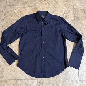 Robert Graham Men's Cotton Blue French  Cuff  Long Sleeve Shirt Sz XL - Picture 1 of 6