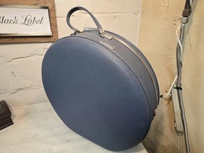复古 American Tourister Tiara 圆帽盒行李箱周末行李箱蓝色 ** — 第 1/4 张图片