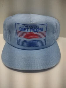 One Calorie Diet Pepsi Corduroy Hat Vintage Snapback Powder Blue USA - Picture 1 of 4