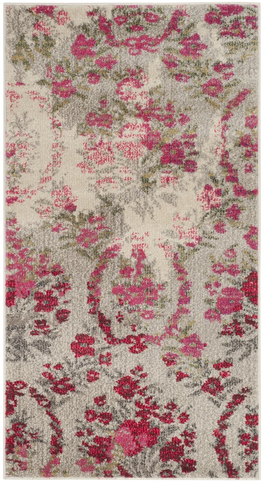 Safavieh Classic Texture Vintage Ivory / Pink Area Rug MNC205R - Image 1 of 3