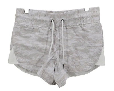 Athleta Womens Linen Shorts Camo Drawstring Pockets Beige Athleisure Vaca Size 0 - Image 1 of 4