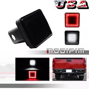 Smoked Lens Brake Backup Light Trailer Hitch Cover Fit Towing & Hauling 2" Size - Foto 1 di 12