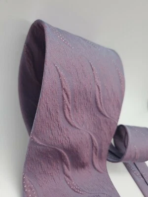 Aquascutum London тисненый поднятый бриллиант хлопья фиолетовый галстук - единственный в своем роде - Изображение 1 из 4