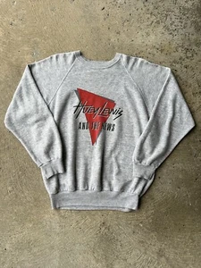 Vintage Huey Lewis and the News Concert Pullover 80s Gray 1986 Small - Picture 1 of 9