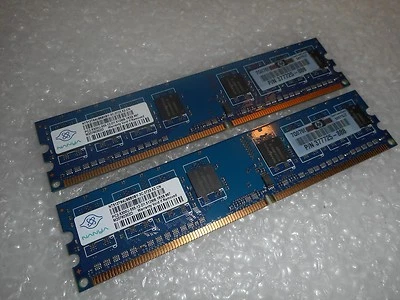 1GB (2 x 512MB) HP NANYA RAM 240p PC2-5300 DDR2-667 DIMM THC03 377725-888 - Image 1 of 2