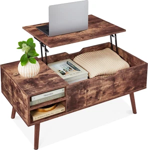Lift Top Coffee Table, Wooden Mid-Century Modern Multifunctional Accent Table fo - Picture 1 of 7