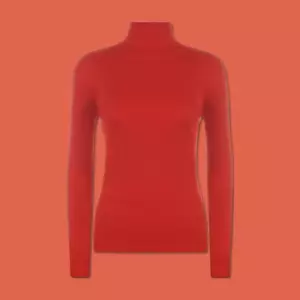 WOMEN'S RIBBED POLO TURTLE ROLL NECK LONG SLEEVE JUMPER LADIES TOPS UK 8-24 - Picture 1 of 46