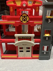 Fire Station Emergency Vehicle Playset Toddler Toys, Age 3+ - Picture 1 of 7