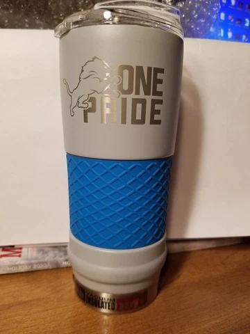 NEW!! NFL Detroit Lions 18oz "Draft" Insulated Tumbler - Rally Cry Cover