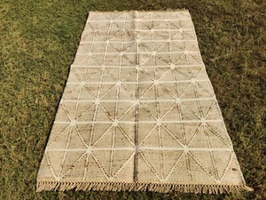 Handwoven Navajo Jute Rug Western Design Size 4x6 , Free Shipping - Picture 1 of 7