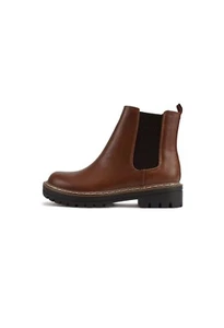 Soda Pilot Women's low heel Chelsea boots with double elastic 8.5 Tan Pu/brows - Picture 1 of 9