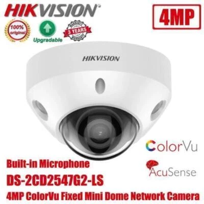 Hikvision DS-2CD2547G2-LS ColorVu 4MP IP Mini Dome Camera PoE Built-in Mic 2.8mm - Image 1 of 3