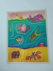 Vintage 1980’s Hallmark Magic Motion Stickers Adhesive Lenticular Ocean Scuba - Picture 1 of 9