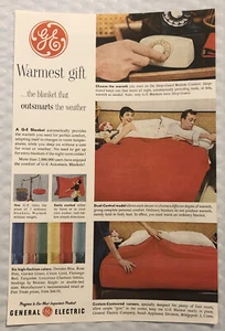 Vintage 1954 General Electric Blanket Original Print Ad Full Page Warmest Gift - Bild 1 von 1