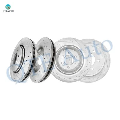 Juego de 4 rotores de freno perforados delanteros 350 mm-traseros 348 mm para Ford F-150 2014-2018 Foto 1 de 4