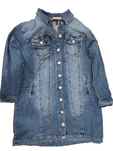 Eloquii Elements Women's Denim Jacket Dress Medium Wash size 18 - no belt - Picture 1 of 14