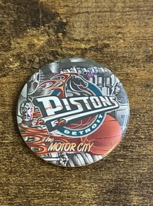 Officially Licensed Detroit Pistons Teal Vintage Horse Wincraft Motor Button - Picture 1 of 2