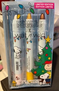 Peanuts x Wet n Wild 3 Multistick Lip Eye Cheek Makeup Christmas Limited Edition - Picture 1 of 1