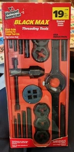 Vintage Black Max Gewindeschneidwerkzeuge 19-teiliges Kit offene Box Vermont American Black Oxide - Bild 1 von 4