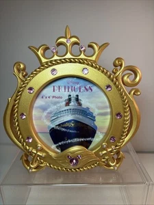 RARO MARCO DE FOTOS DE RECUERDO DE PRINCESA DISNEY Cruise Lines 4”x4” roto ~ ver fotos - Imagen 1 de 6