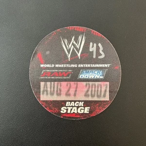 World Wrestling Entertainment WWE 2007 Back Stage Pass Raw Smack Down - Picture 1 of 4
