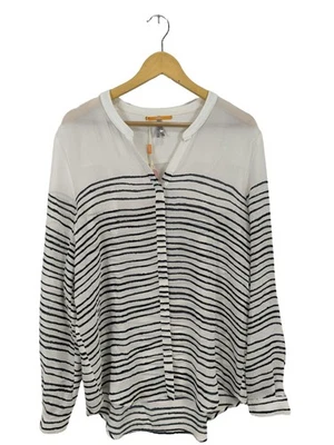 HUGO BOSS Blusa-camisa Mujeres Blusa Talla EU 40 blanco puro-negro look casual - Imagen 1 de 4