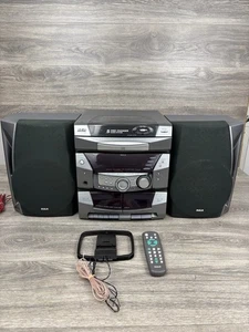 RCA 5-Disc Dual Cassette Deck AM FM Hi-Fi Stereo System RS2501 Speakers & Remote - Picture 1 of 11