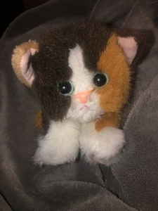 Gatito Gatito Gatito Calico Marrón Blanco Arco Ronroneo Gato Peluche De Colección TYCO Años 90 - Imagen 1 de 8