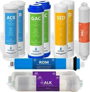 – 1 Year Alkaline Reverse Osmosis System Replacement Filter Set – 10 Filters ... - Picture 1 of 7