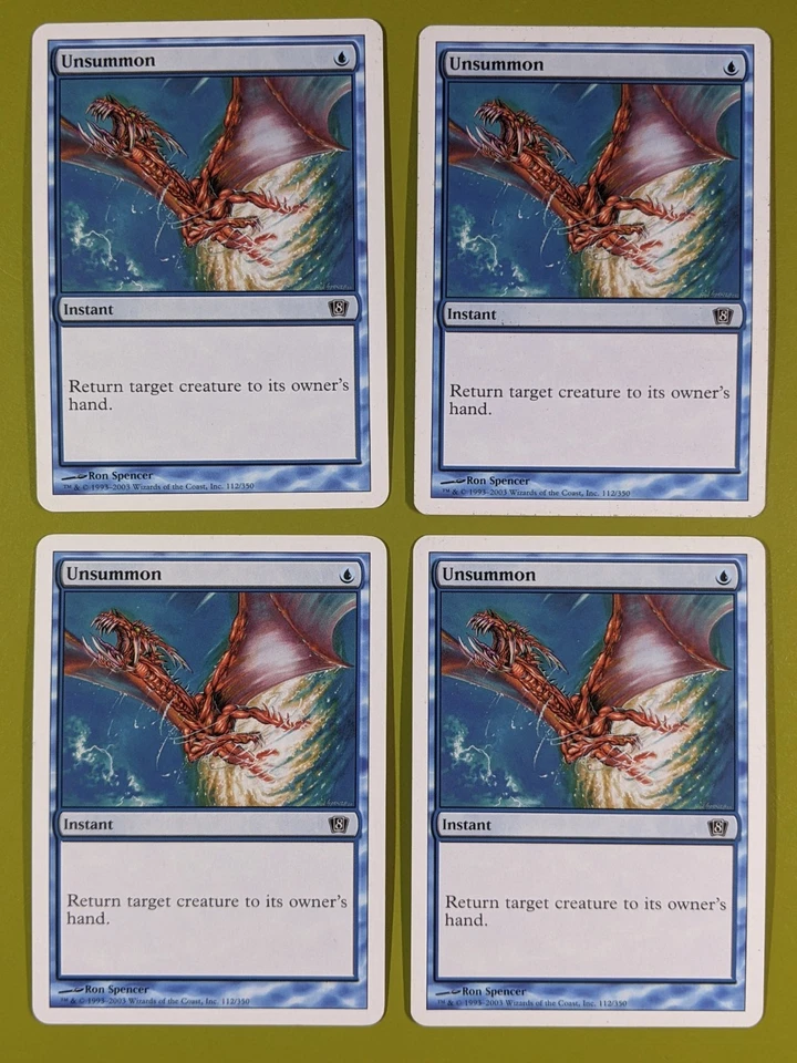 Unsummon x4 Eighth Edition 8th 4x Playset Magic the Gathering MTG - Image 1 of 1
