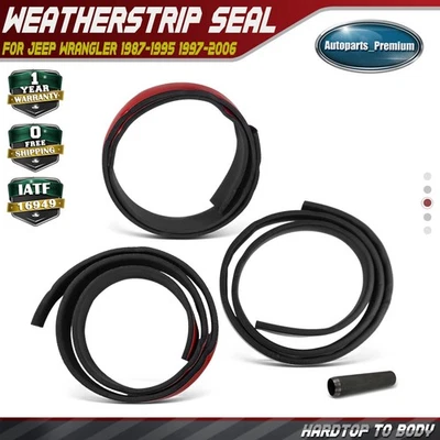 Sello de resistencia de techo rígido a carrocería para Jeep Wrangler 1987-1995 1997-2006 SUV 2 puertas Foto 1 de 4