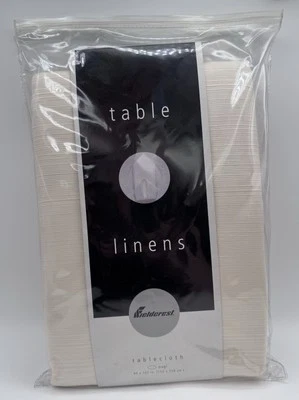 Fieldcrest Tablecloth Oval 60x102" Off White Textured RN 15028 New - Image 1 of 4