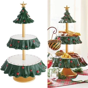 Christmas Tree Snack Stand Resin Rack Table Decor Dispenser Party Ornaments - Picture 1 of 7