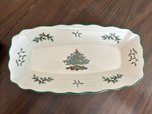 Original Spode Christmas Tree 12 in Scalloped Tray Made in England Mint