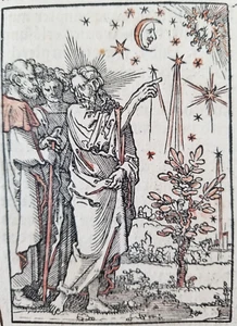 Sebald Beham 2 Woodcut Print leaf Christ Showing the signs in the sky 708 Pauli - Picture 1 of 17