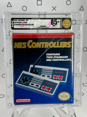 Nintendo NES Game Controllers 2-Pack Sealed - 1990 - VGA 85+ - NM+ Archival - Image 1 of 4