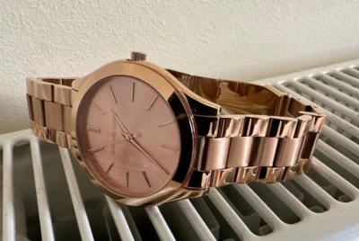 michael kors mk3197 slim runway rose gold stainless steel ladies watches - Image 1 of 4