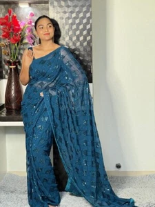 BLUSA DE BOLLYWOOD SARI SARI SARI SECUENCIA BODA FIESTA DISEÑADOR MUJER INDIA - Imagen 1 de 6