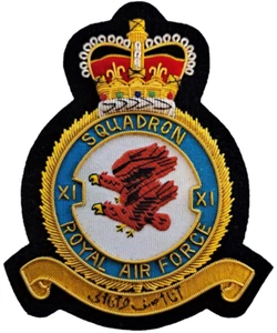 No. 11 Squadron Royal Air Force GOLD WIRED Patch Badge - MOD LICENSED - Picture 1 of 5