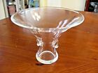 VTG 'STEUBEN' USA CRYSTAL TRUMPET FLARED BOUQUET VASE OR DISH BY GEORGE THOMPSON