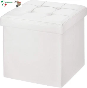Pouf Cubo Poggiapiedi Sgabello Contenitore Cassapanca Pieghevole Carico Max. 300 - Foto 1 di 6