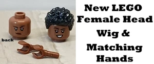New LEGO African American WOMAN Mom Head Teacher Doctor Matching Hand Short Wig - Picture 1 of 1