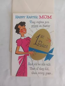 Tarjeta de felicitación vintage de Norcross Happy Easter MOM años 50 SIN USAR - Imagen 1 de 3