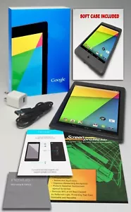 GOOGLE NEXUS 7” 2013 2nd GEN TABLET 32GB WIFI BLACK CASE BUNDLE COMPLETE MINT - Picture 1 of 15